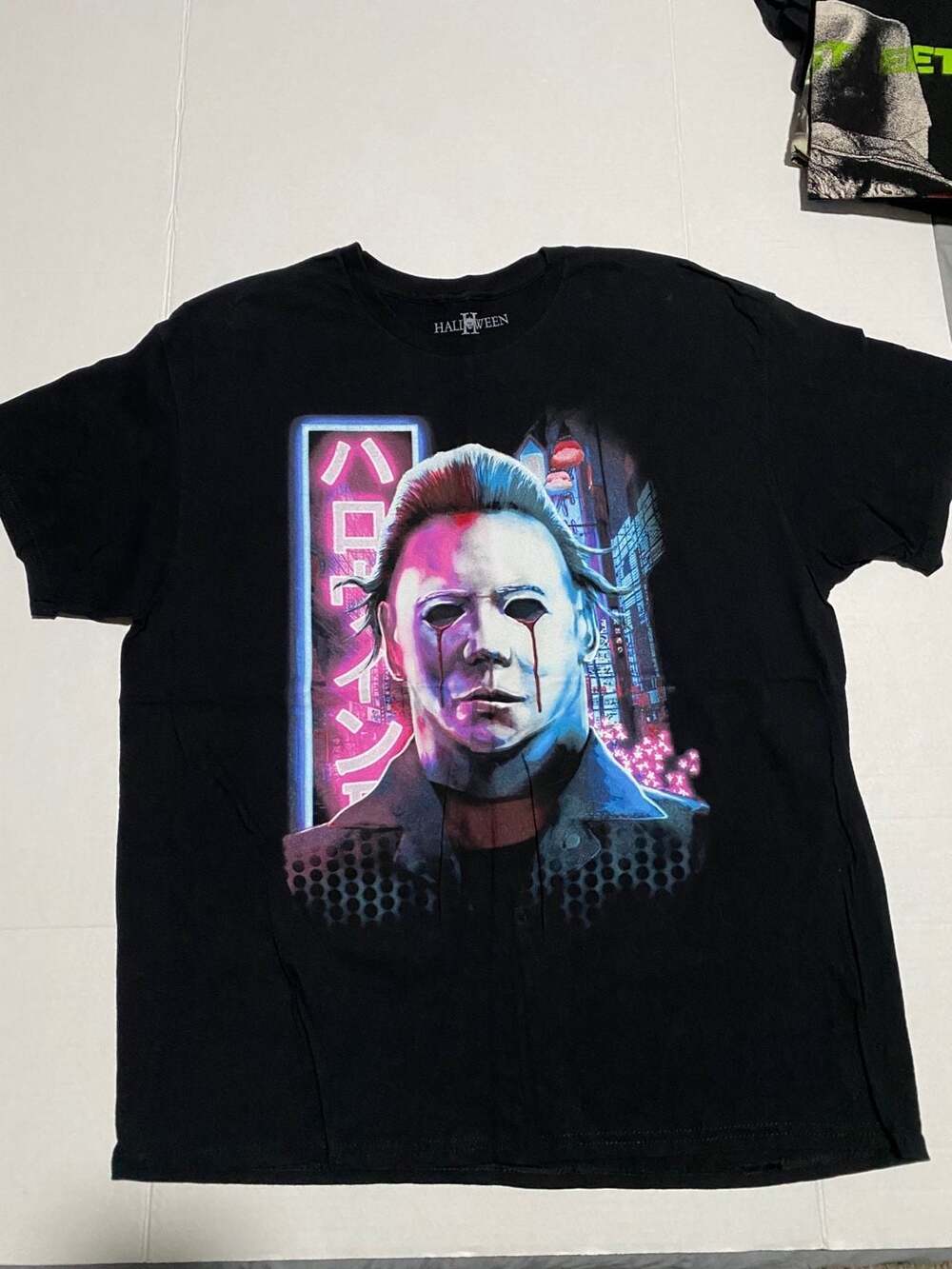 Rock Rebel Halloween II Michael Myers Neon Japanese Graphic T-Shirt Size XL